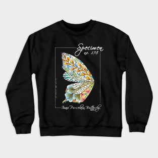 Imari Porcelain Butterfly | Vintage Modern Zoological Print White Crewneck Sweatshirt